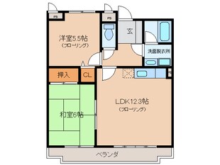 二見浦駅 徒歩9分 3階の物件間取画像